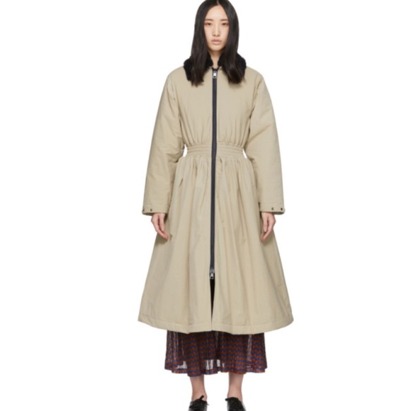 SUNNEIElastic waist coat Shearling collar NEW